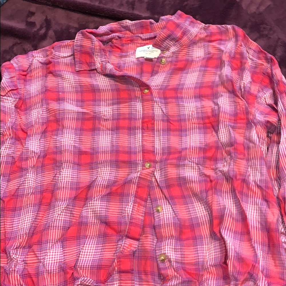 Pink half sleeve flannel